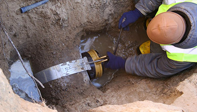 TIS Engineer working for leak detection of pipe under the ground